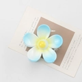 Minimalist flower hair claw clip with blue and yellow gradient petals for women's updos - 7.4*7*4.2 / Blue