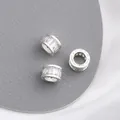 Three 14K gold-filled column beads with cubic zirconia and Roman numerals for jewelry DIY - Style 15 / 10x6mm / Thick Silver
