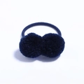 Élastique à cheveux pour enfants avec doubles pompons bleu foncé pour la coiffure - Bleu foncé