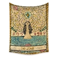 Detail of The Star tarot tapestry showing vintage illustration and bohemian art style - The Star (ZJ606-7) / 73X95CM (Brushed Fabric)