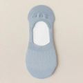 Breathable light blue mesh no-show socks for women with anti-slip heel grip and diamond pattern - Rhombus Mesh Invisible Women Socks / Blue