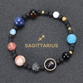 Bracelet Sagittaire aux pierres naturelles de sable bleu et perles de galaxie - Sagittaire