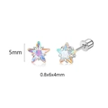 Clou d'oreille étoile argentée 5mm avec filetage interne et lustre métallique poli - Étoile Colorée / 5mm