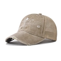 Dettaglio cappello baseball vintage kaki con ricamo libellula e retro in rete - Regolabile / Cachi