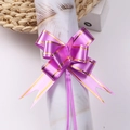 Purple ribbon bow with gold stripes and long tails for gift wrapping and decoration - Light Purple Gold Edge