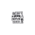 Nursing School enamel pin badge with heart and syringe motif in black and white - NURSING SCHOOL