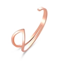 Minimalist open bangle in rose gold finish with unique geometric crisscross V-shape - Cross V-Shape / Rose Gold