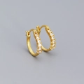 Eleganti orecchini a cerchio dorati con zirconi bianchi per un look minimalista - Oro