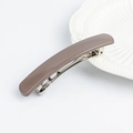 Minimalist glossy coffee acrylic spring hair clip with silver metal spring fastener - Square Style / Glossy Coffee