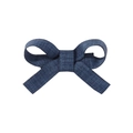 Pince à cheveux nœud en tissu bleu marine fait main avec texture en lin - Bleu foncé