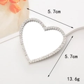 Accessorio specchio a cuore con strass per cover fai-da-te, dimensioni 5,7 cm - Cuore Argento (5.7cm)