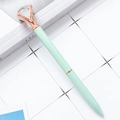 Mint green diamond ballpoint pen with rose gold accents and a large crystal topper - Candy Green