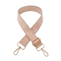Pink geometric pattern woven bag strap with adjustable length and gold metal hardware - Light Pink Beige Edge / Gold Buckle
