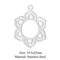 Silver hollow mandala flower pendant made of durable stainless steel 19.5x25mm size - Silver Mandala (19.5x25mm) / 5 Pcs/Pack