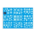 Set de pegatinas de copos de nieve blancos para ventanas en varios tamaños sobre azul - 20*30cm*9 Hojas / Copo de Nieve Estático (Blanco)