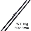 Black stainless steel link chain necklace with lobster clasp 600x3mm for men and women - Black 3mm x 600mm (KN80099-Z)