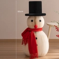 Bonhomme de neige en papier alvéolé de Noël avec écharpe rouge, hauteur 80cm - Bonhomme de Neige-80cm