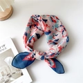 Artistic abstract print cotton linen neck scarf in vibrant blue and pink tones - 32 Cotton - Abstract Flower Deep Blue