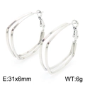 Exaggerated double-layered geometric square drop earrings in silver plated finish - Silver Hexagon Style (KE113918-KFC)
