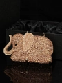 Luxury gold elephant shaped evening clutch bag fully encrusted with champagne crystals - 19x10.5 Elephant