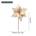 30cm artificial gold glitter poinsettia flower for Christmas tree decoration - Gold