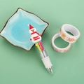 Christmas snowman 4-color ballpoint pen with Merry Christmas print and soft white grip - Christmas Series 6-White Snowman
