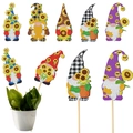 DIY diamond painting gnome garden stakes set with vibrant sunflower designs for pots - Gnome