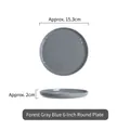 6 inch forest gray-blue ceramic round plate with unique hammered texture surface - Forest Grey Blue 6 Inch Round Plate