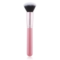 Rosa flacher Foundation-Pinsel mit zweifarbigen weichen Borsten für Make-up-Blending - Runder Puderpinsel / Rosa