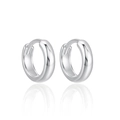 Minimalist S925 sterling silver huggie hoop earrings with polished mirror finish - ID 9mm OD 12mm / Silver