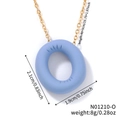 Minimalist gold chain necklace featuring a blue letter O pendant for stylish daily wear - Letter O (N01210-O)