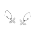 Boucles d'oreilles papillon en argent avec ailes texturées et fermoir rond - Acier