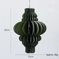 Dark green honeycomb paper lantern Christmas tree ornament, size 20cm x 15cm, weight 48g - 20CM Large Green Style B