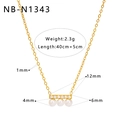 Collana a Y dorata con perle e agata con specifiche tecniche di misura sull'immagine - Stile Perla e Zircone Orizzontale (NB-N1343)