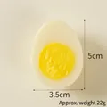 Realistic half boiled egg model made of PVC, 5cm height, for decoration and keychains - Half Hard-boiled Egg - No Ring