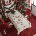Christmas tablecloth set with Santa Claus and snowflake prints for holiday party decor - Santa Claus Elk