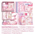 Pink planet themed stationery gift set with A6 notebook and 123 pieces of scrapbooking tools - Honey planet