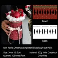 Red Merry Christmas bouquet wrapping paper with snowflake patterns and diamond cutout - 10 Sheets/Pack / Red Snowflake Wrapping Sleeve