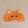 Detailed view of plush animal sleep mask with soft orange faux fur and cartoon eyes - 55cm Shell No Filling (With Zipper) / Orange
