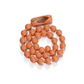 Vibrant orange 12cm metal ball chain with matching connector for DIY crafts and tags - Orange