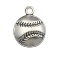 Silver-finished sports alloy baseball pendant charm for DIY jewelry and necklaces - 3D Baseball