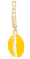 Ocean style yellow enamel drop earring with gold-plated zircon inlay detail - Yellow - Zirconia Hoop