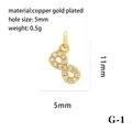 Macro shot of 18K gold plated copper star pendant with detailed size and weight specs - Gold Number 8 (G-1)