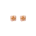 Pink freshwater pearl stud earrings in gold-tone cross flower design for women - Purple Pearl Flower Stud Earrings