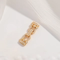 Detailaufnahme von vergoldetem S925 Silber Schmuckverschluss mit weißem Zirkonia Besatz - Kleiner U-förmiger Verschluss (Stil A) / Gold / 6*21mm