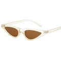 Vintage cat-eye sunglasses with transparent yellow frame and brown lenses - Champagne Frame / Tea Lens