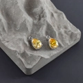 Ciondoli a goccia in vetro giallo a forma di pera placcati oro 18 carati per gioielli - Base Argento Giallo
