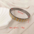 Elastic stainless steel bracelet in gold and silver finish, 9.3mm width and 62mm diameter - J011-2 Silver Gold Watch Band Style