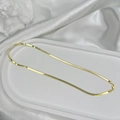 Elegant gold S925 sterling silver herringbone snake chain with lobster clasp for women - 3mm Blade Chain / 40CM / Gold
