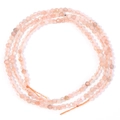 Faceted round natural stone loose beads in peach orange for DIY jewelry making - Sunstone